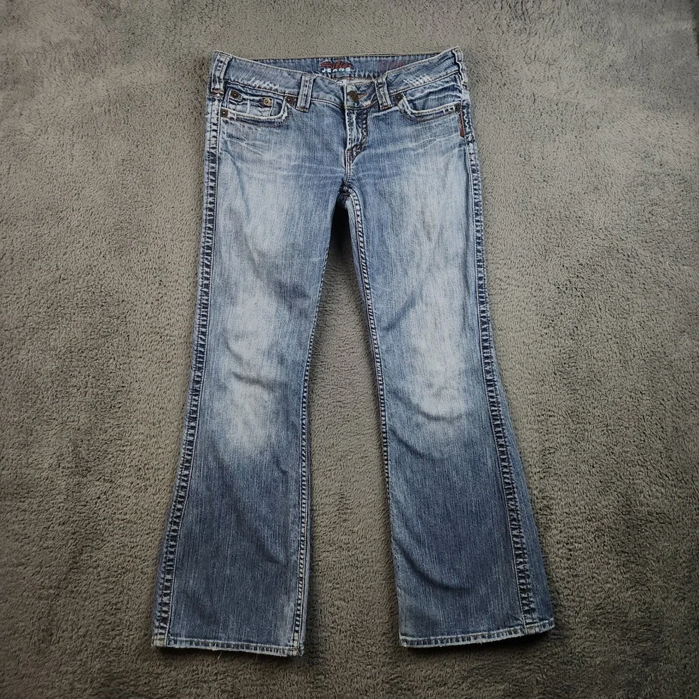 Vintage Silver Jean Co Jeans Womens 12/14 W32 Low Rise Hip Hug Bootcut Flare Y2K